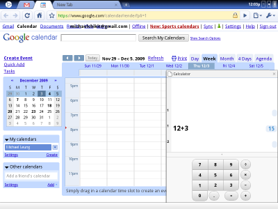 Chrome OS calculator