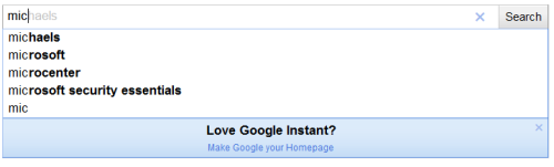 Google Instant Search Box