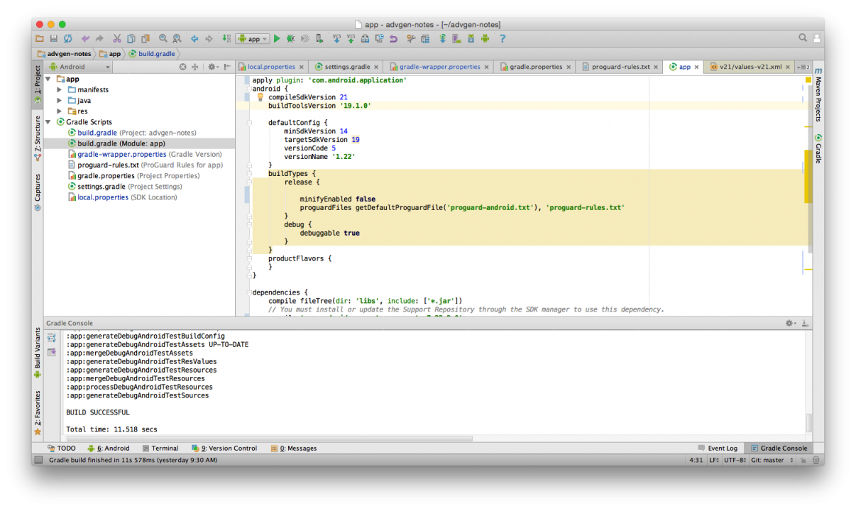 Stay in Android Studio 1.2, and keep away from 1.3 preview