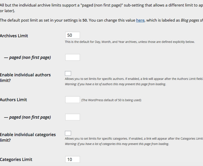 The number of posts per pages in Wordpress